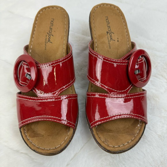 Natural Soul Red Slide Sandals Women’s size 7.5 - Picture 2 of 8